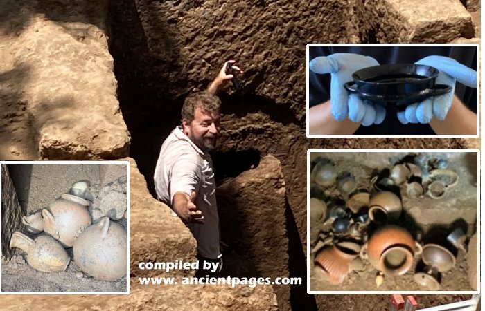 Rare Intact Etruscan Tomb With Remains Of Four Individuals Resting On Carved Stone Beds