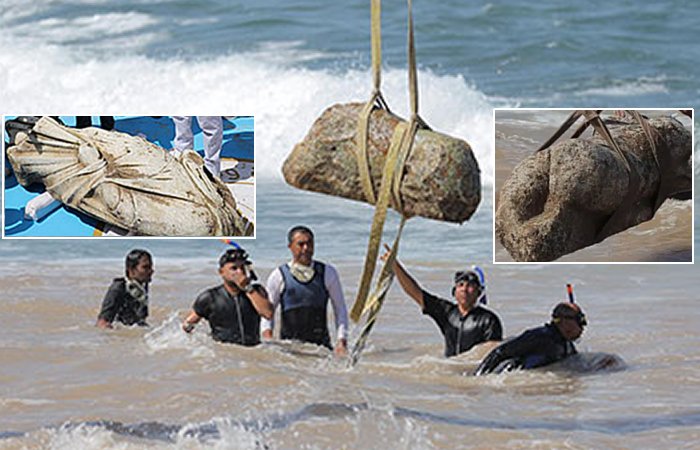 2,000-Year-Old Statues Recovered From Sunken City Off Alexandria, Egypt