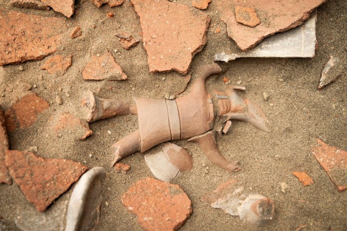 Deliberately Broken Vessel Depicting Warriors In Combat Discovered At the Chankillo Solar Observatory In Casma Valley, Peru