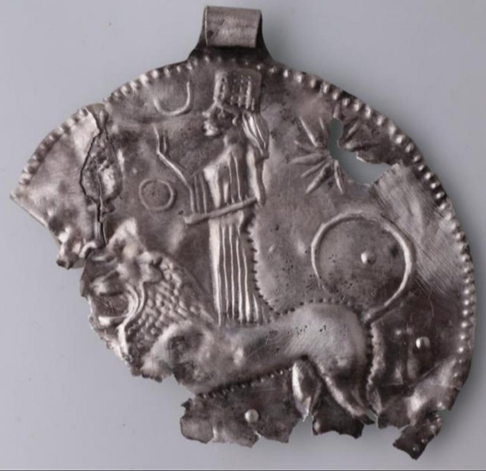 Symbolic Silver Necklace Depicting Mesopotamian Goddess Ishtar Discovered In The Ancient City Of Amos