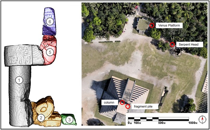 3D Reconstruction Of The Serpent Column At Chichen Itza's El Castillo