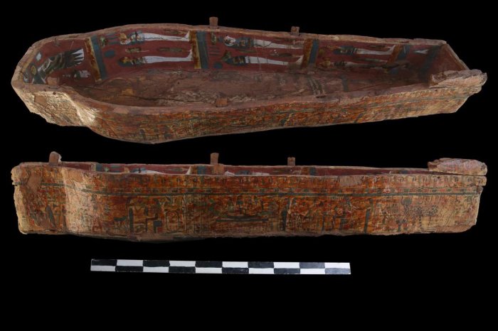 Colored Coffins Of 'The Singers Of Amun' And A Rare Collection Of Papyri Dated To (c. 1069–664 BC) Found In Qurna, West Bank Of Luxor