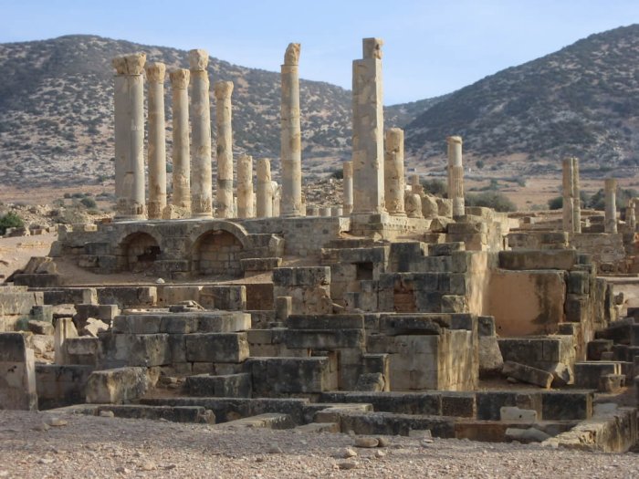 Submerged Ancient Shipwrecks, Roads, And Columns Found Near Ancient City Of Ptolemais, Libya