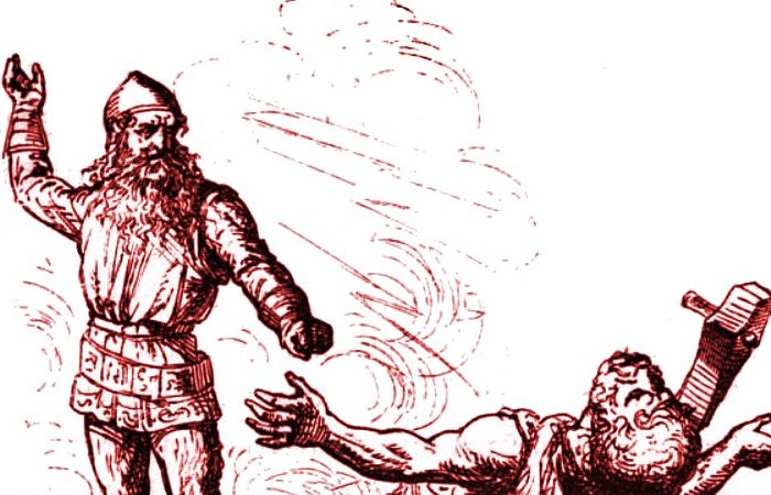 Giant Hrungnir Who Lost The Race And Engaged In A Deadly Duel With Mighty Thor In Norse Mythology